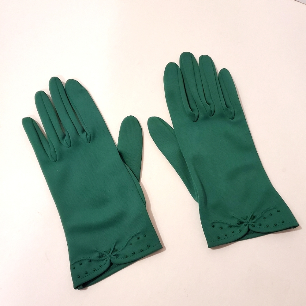Vintage Green Dress Gloves - Picture 1 of 3